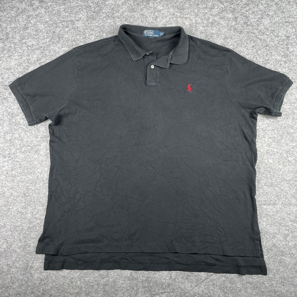 Polo Ralph Lauren Polo Shirt Mens XXL Black Red Pony Classic Fit Preppy 90s